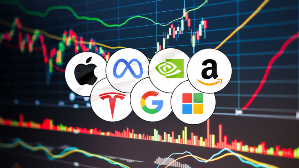 Giant companies against the backdrop of the market chart