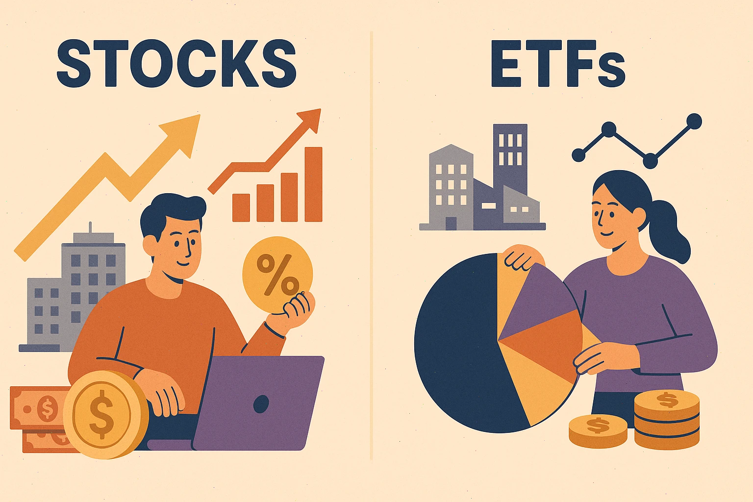 stocks and ETFs